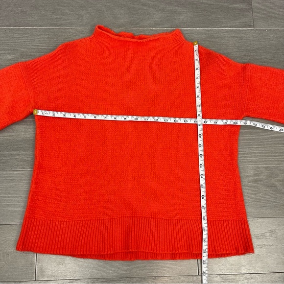 SMINFINITY 100% Cashmere Orange Thick Heavy Chunky Knit Boxy Mock Neck Sweater M - Picture 15 of 16